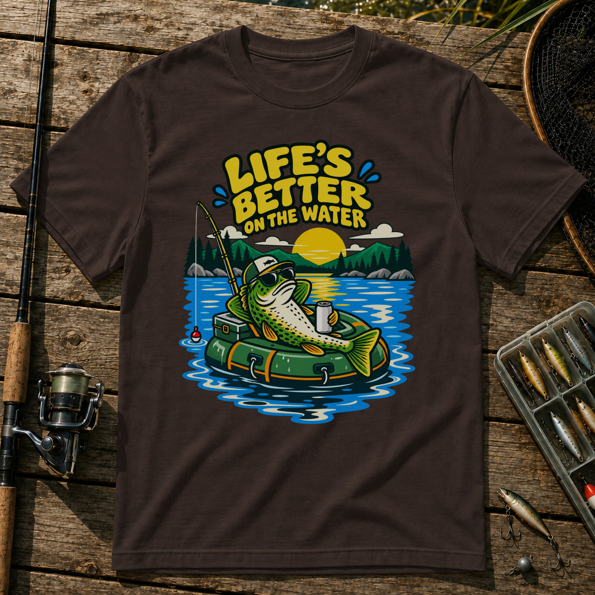 Life on Water T-Shirt in Brown