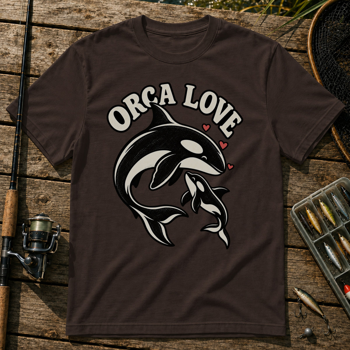 Orca Love T-Shirt in Brown