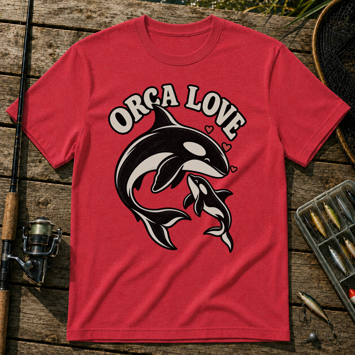 Orca Love T-Shirt in Red