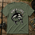 Orca Love T-Shirt in Military