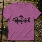 Fish Mirror T-Shirt in Berry