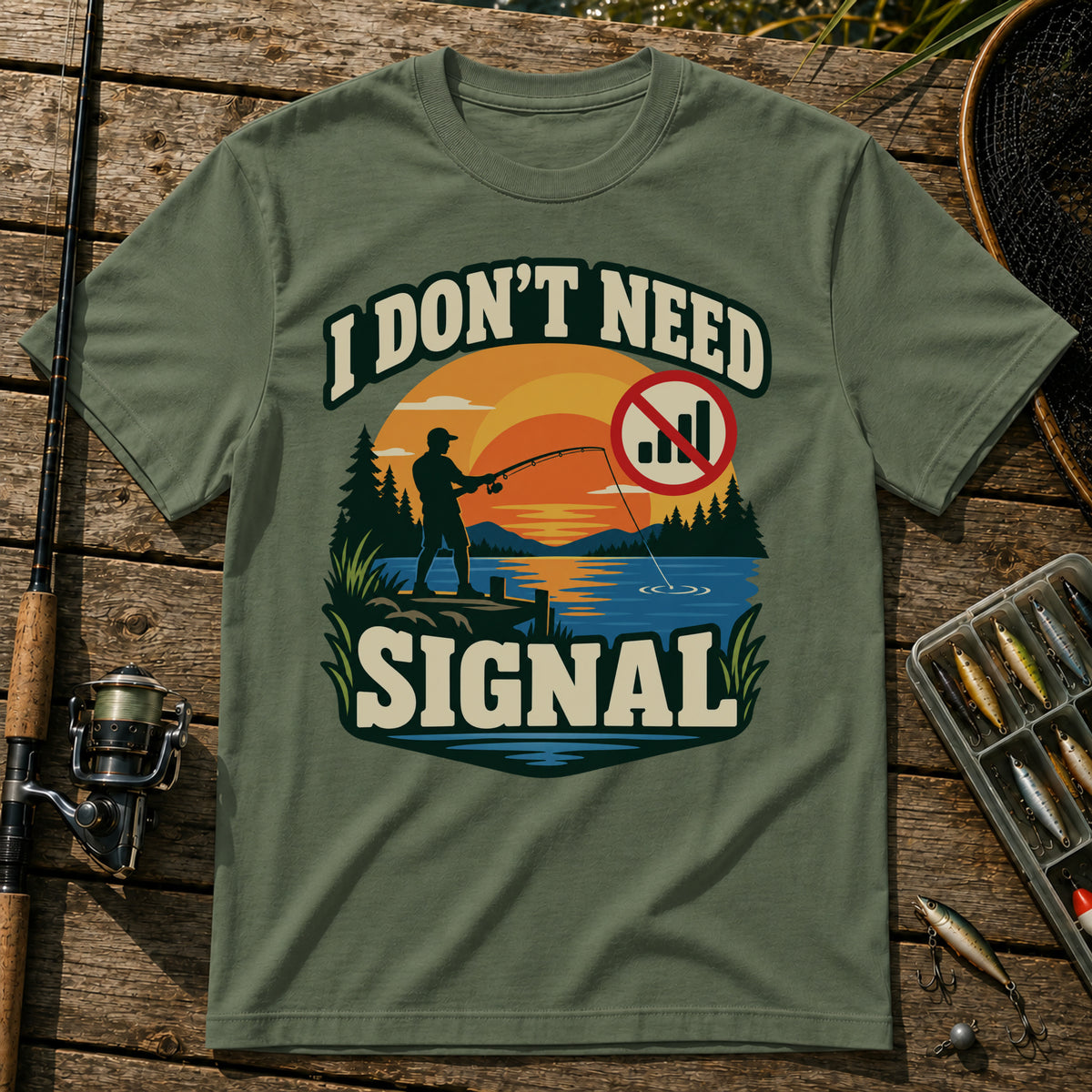 No Signal T-Shirt in Military