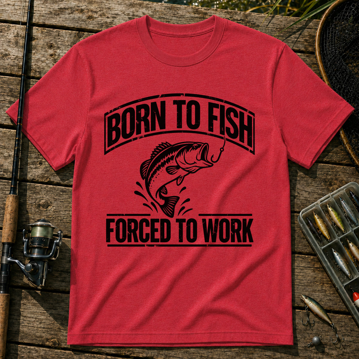 Born To Fish T-Shirt in Red