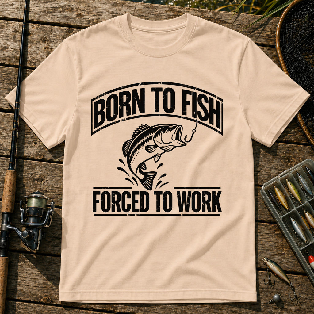 Born To Fish T-Shirt in Cream
