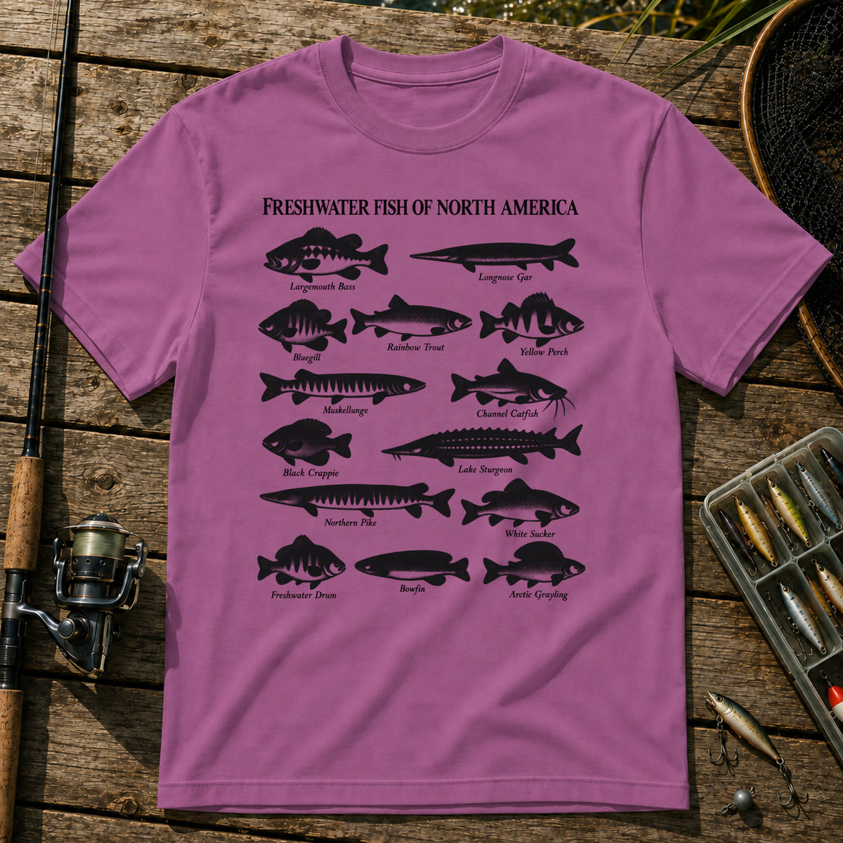 Fish Of USA T-Shirt in Berry