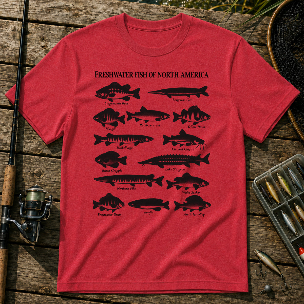 Fish Of USA T-Shirt in Red