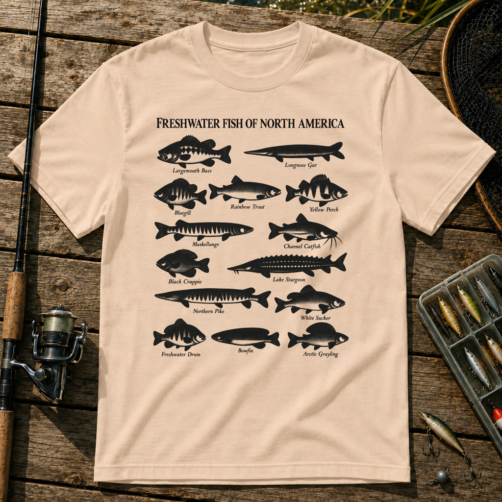 Fish Of USA T-Shirt in Cream