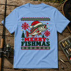 Merry Fishmas T-Shirt in Blue