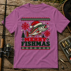 Merry Fishmas T-Shirt in Berry