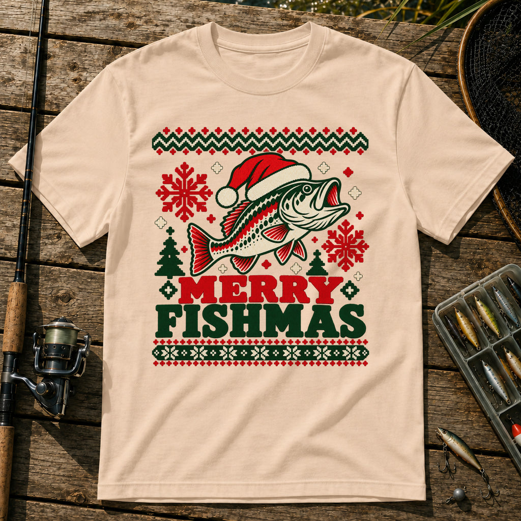 Merry Fishmas T-Shirt in Cream