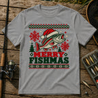 Merry Fishmas T-Shirt in Grey