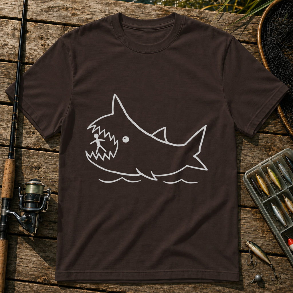 Shark Eats T-Shirt in Brown