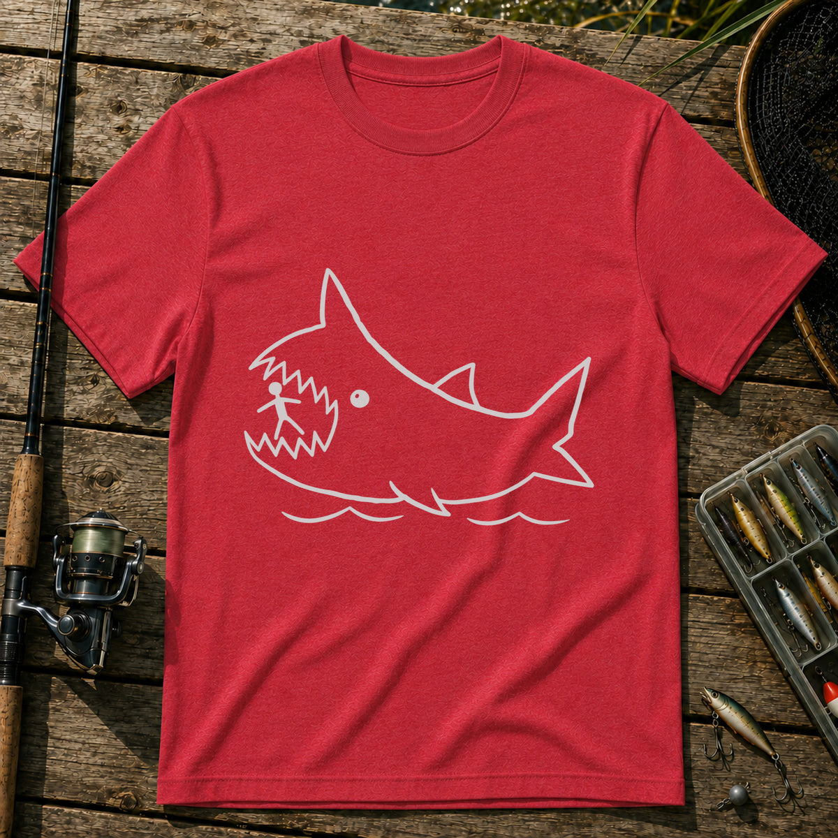 Shark Eats T-Shirt in Red