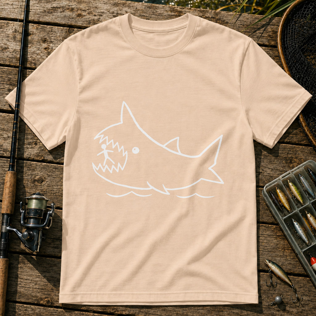 Shark Eats T-Shirt in Cream