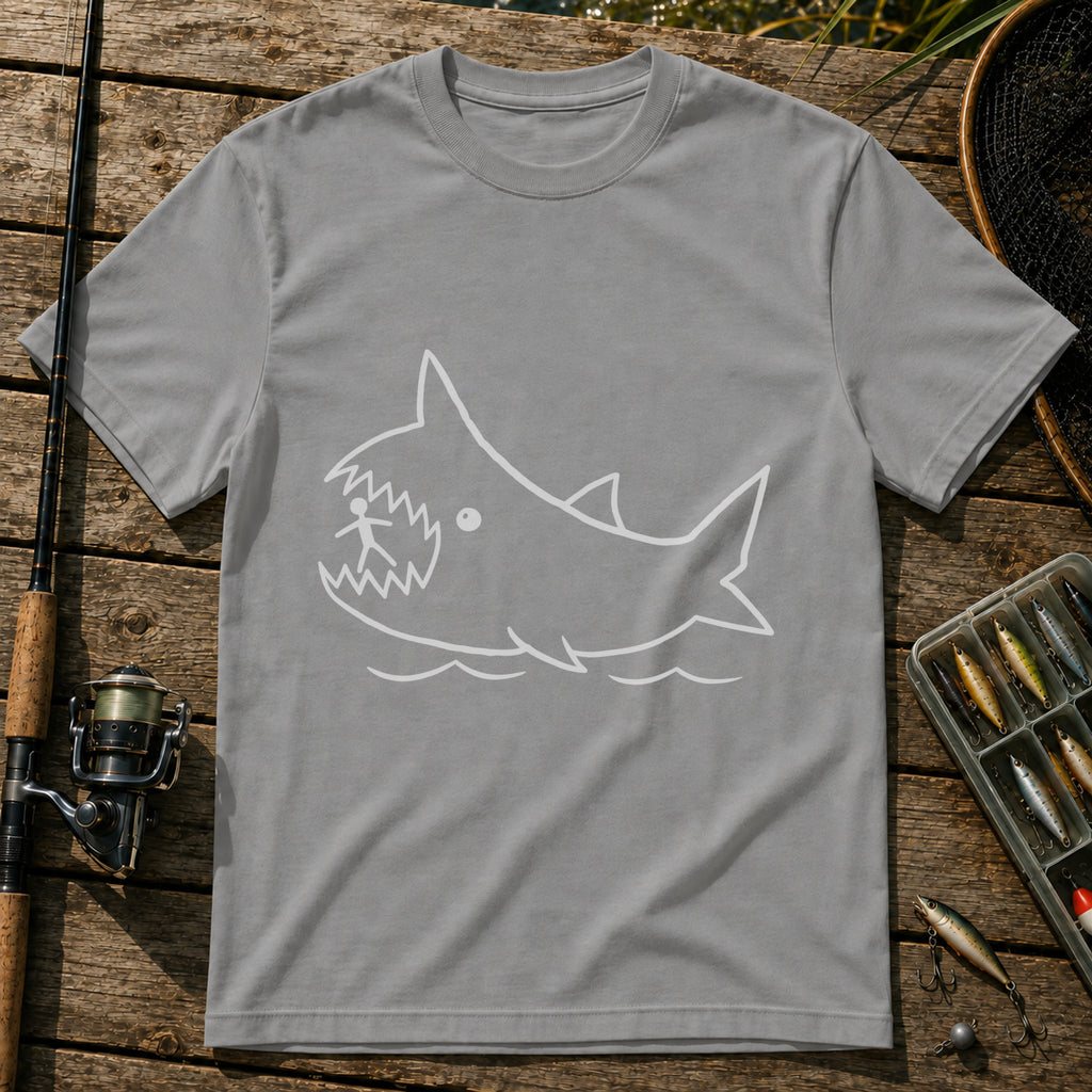 Shark Eats T-Shirt in Grey