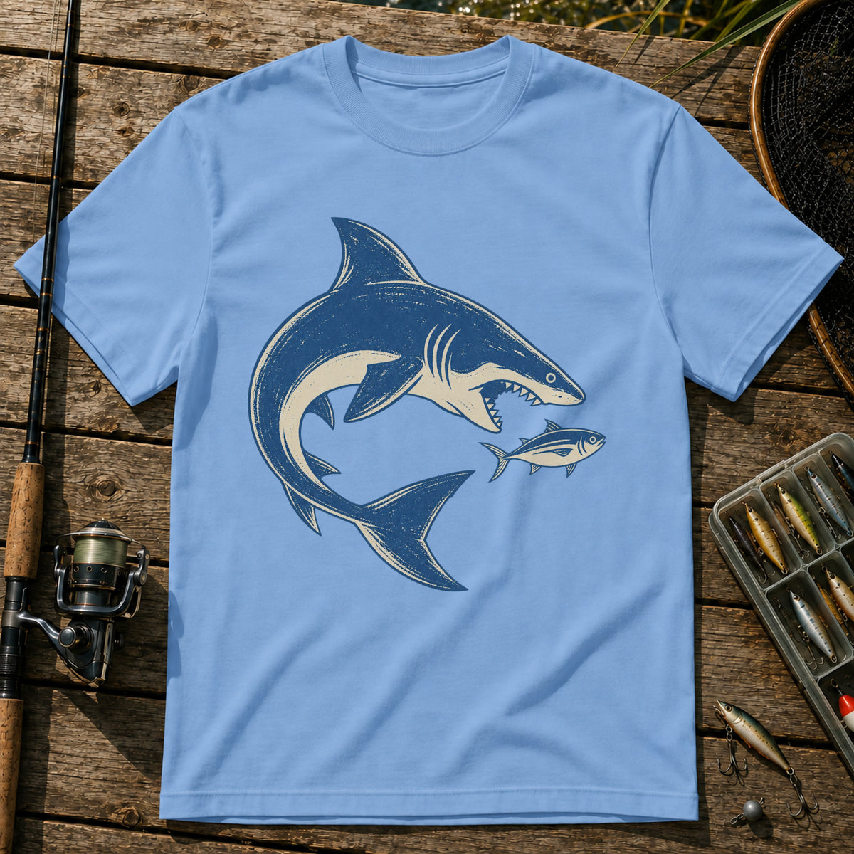 Shark And Fish T-Shirt in Blue