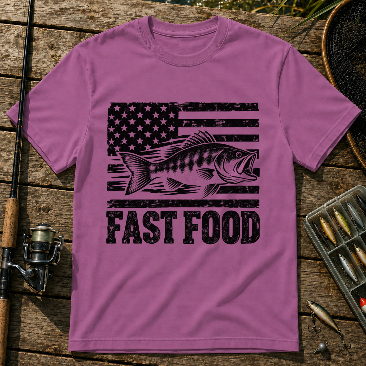 Fast Food US T-Shirt in Berry