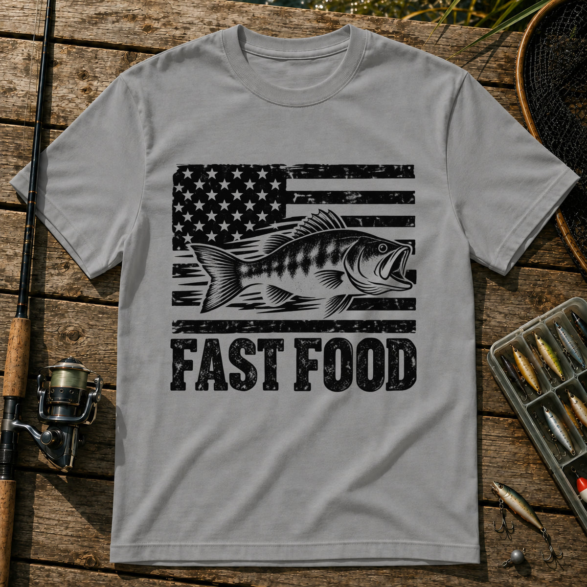 Fast Food US T-Shirt in Grey