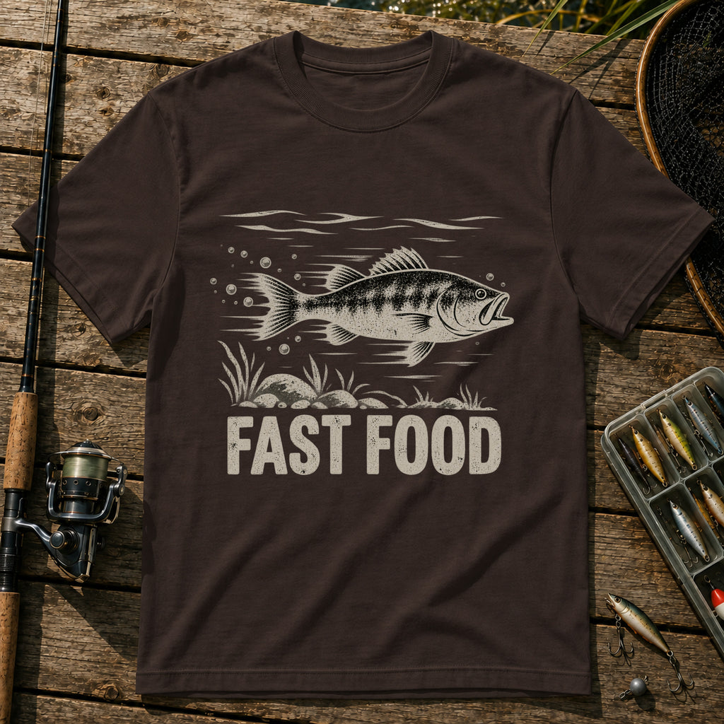 Fast Food Fish T-Shirt in Brown