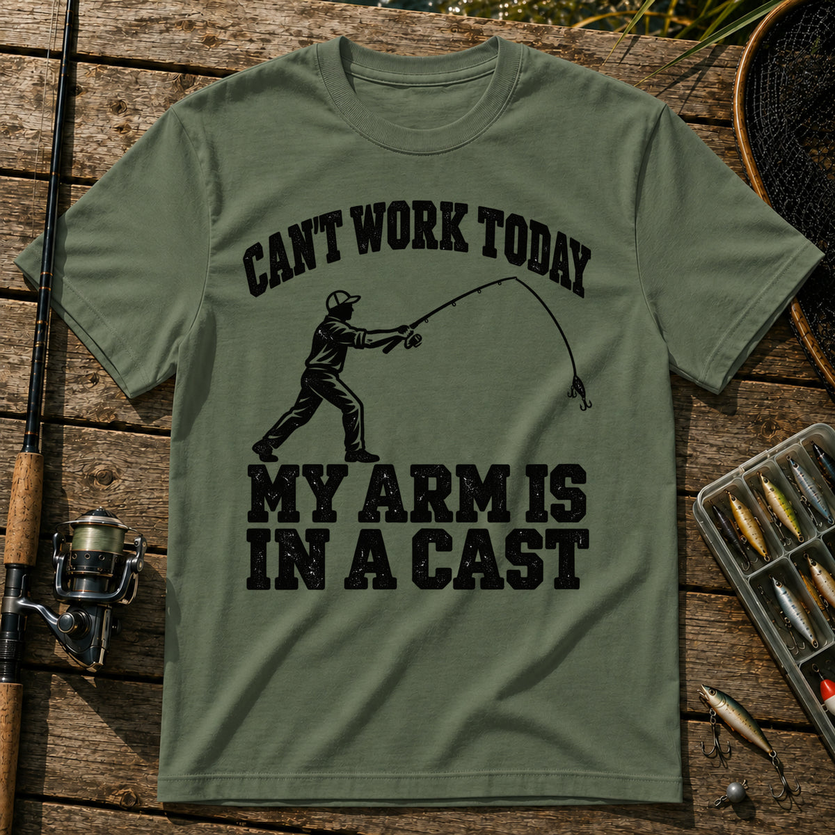 In A Cast T-Shirt in Military