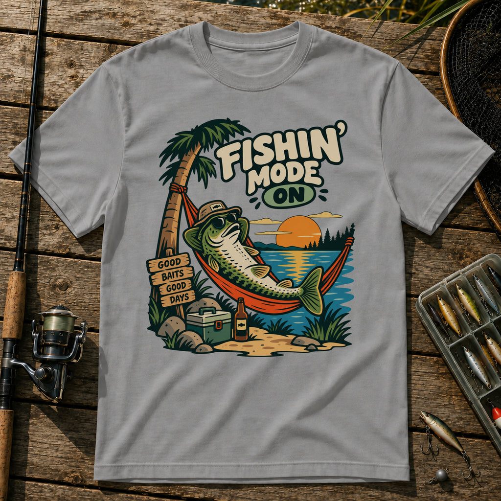 Fishing Mode T-Shirt in Grey