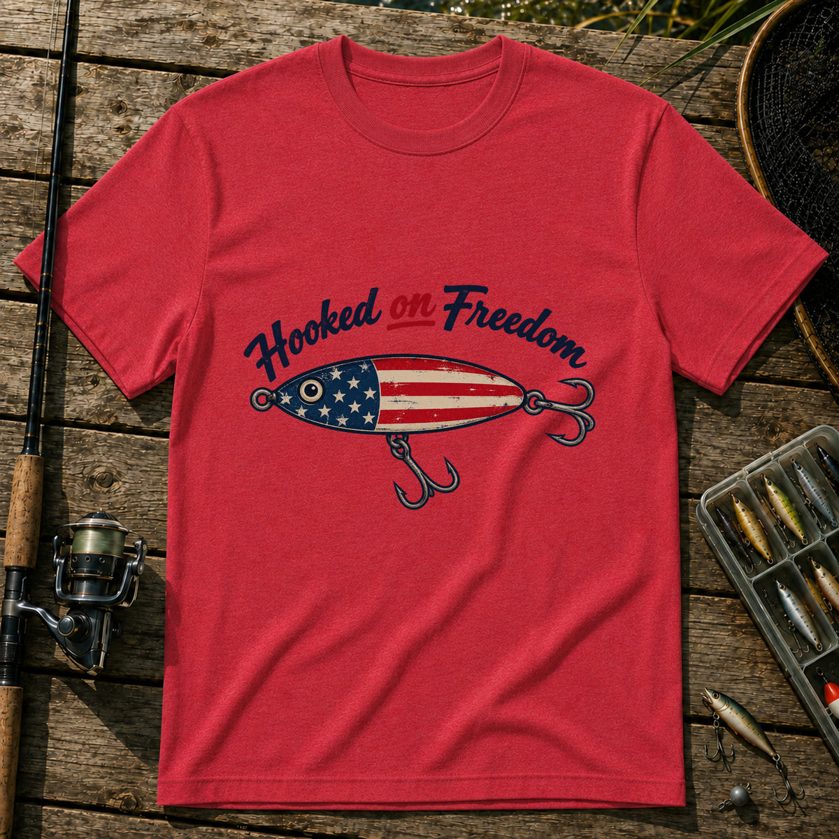 Hooked Freedom T-Shirt in Red