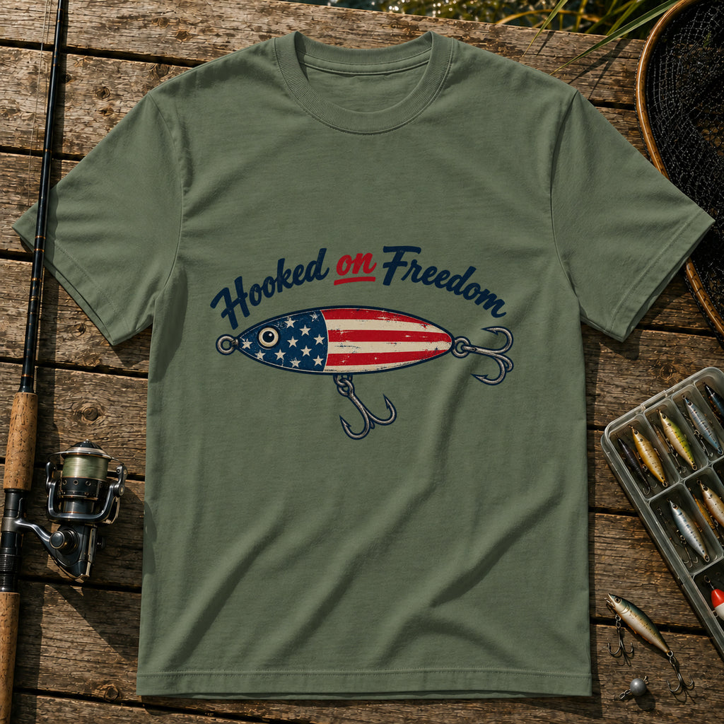 Hooked Freedom T-Shirt in Military