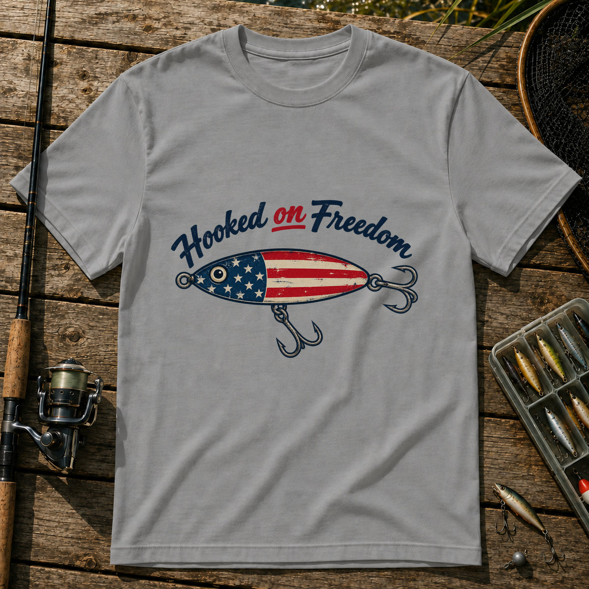 Hooked Freedom T-Shirt in Grey
