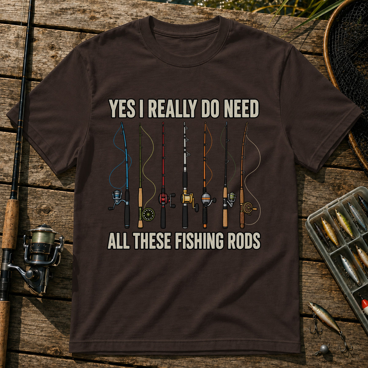 All Rods T-Shirt in Brown