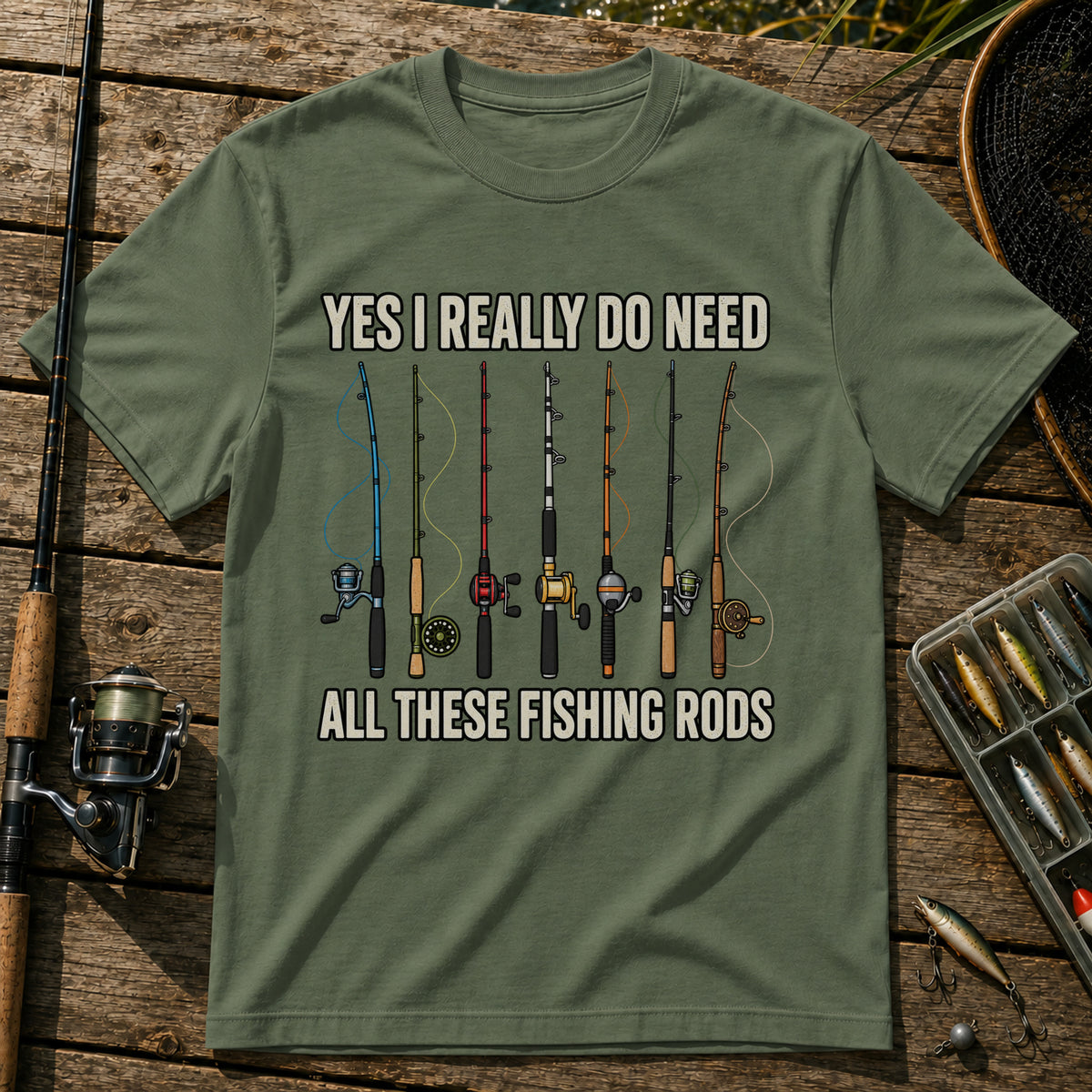 All Rods T-Shirt in Military