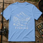 Fishing Landscape T-Shirt in Blue