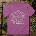 Fishing Landscape T-Shirt in Berry