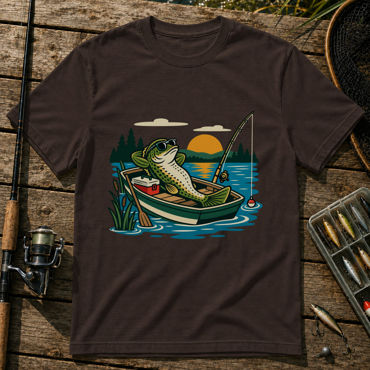 Vibing On Boat T-Shirt in Brown