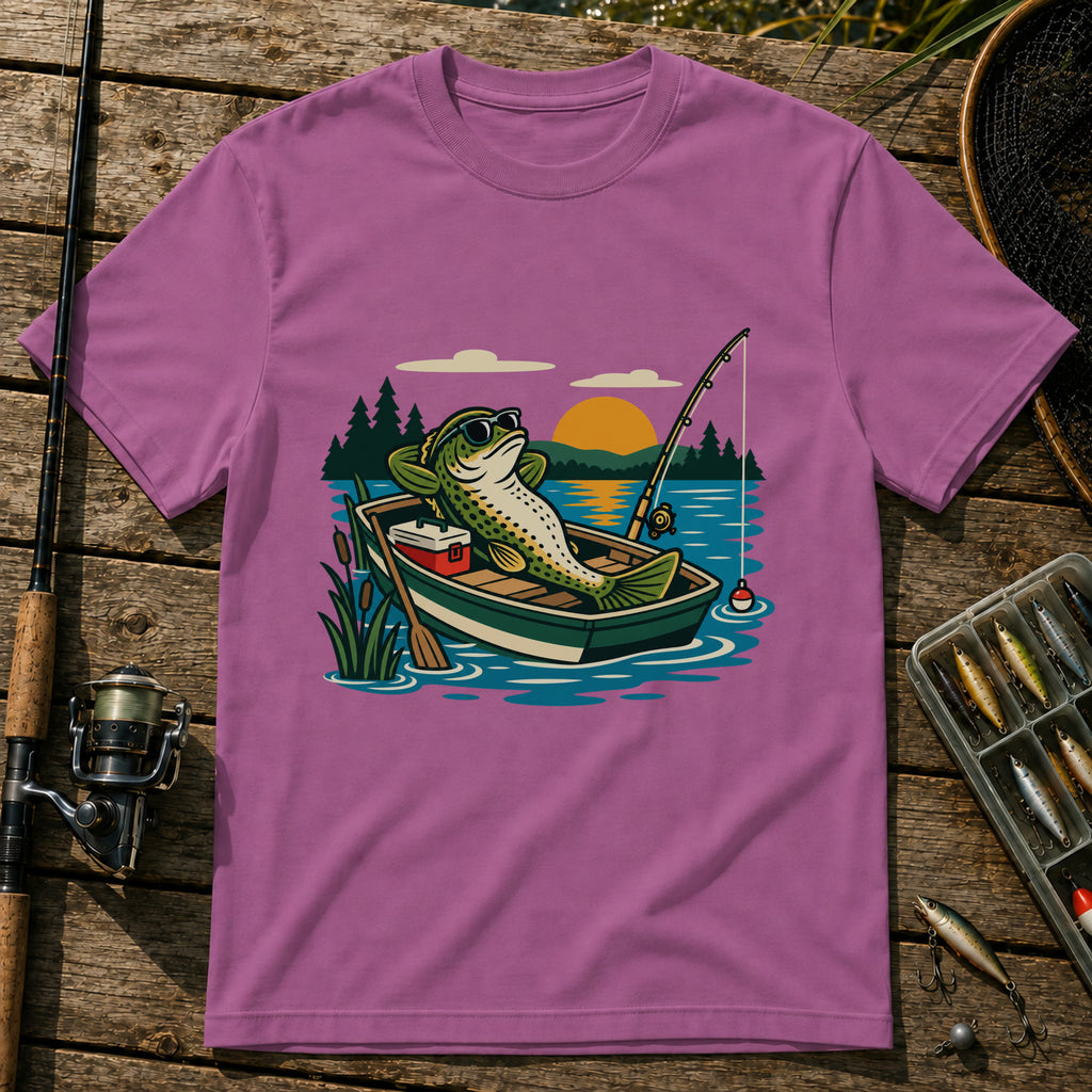 Vibing On Boat T-Shirt in Berry