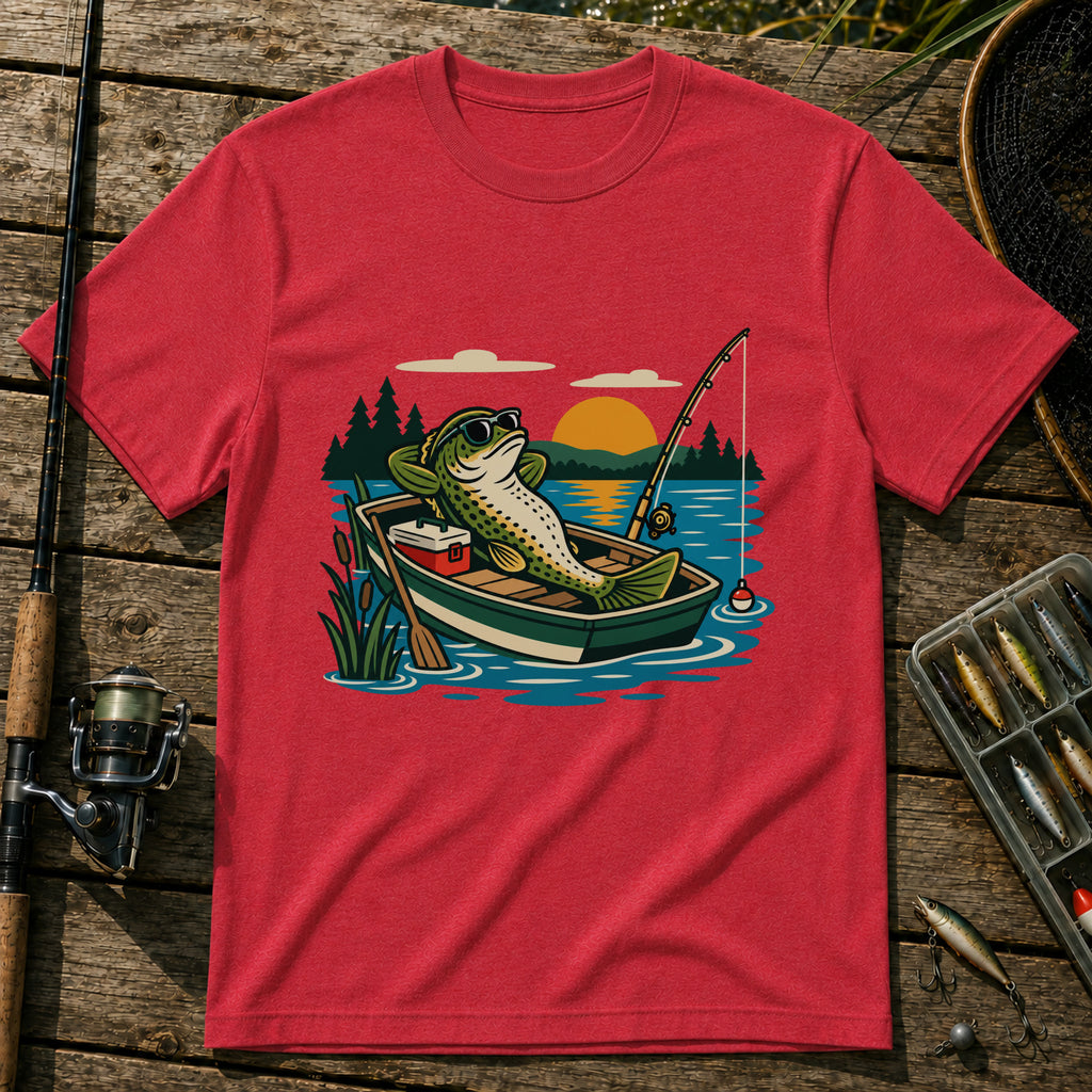 Vibing On Boat T-Shirt in Red