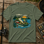 Vibing On Boat T-Shirt in Military