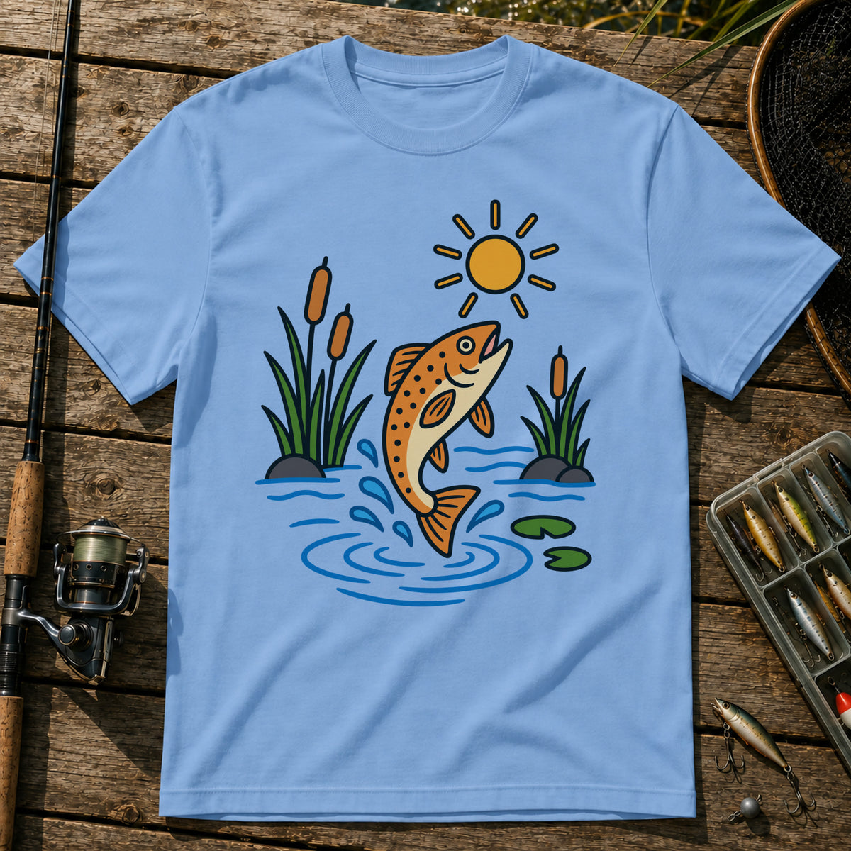 Jumping Fish T-Shirt in Blue