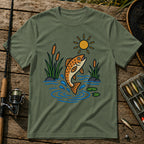 Jumping Fish T-Shirt in Military