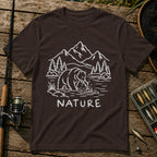 Bear Fishing T-Shirt in Brown