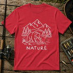 Bear Fishing T-Shirt in Red