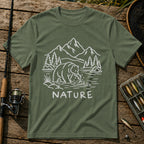 Bear Fishing T-Shirt in Military