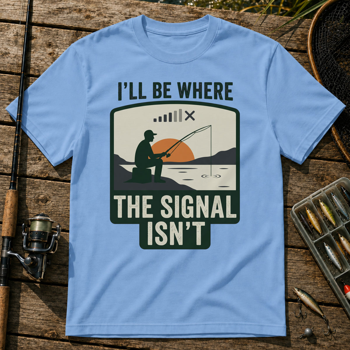 I'LL BE WHERE THE SIGNAL ISN'T T-Shirt in Blue