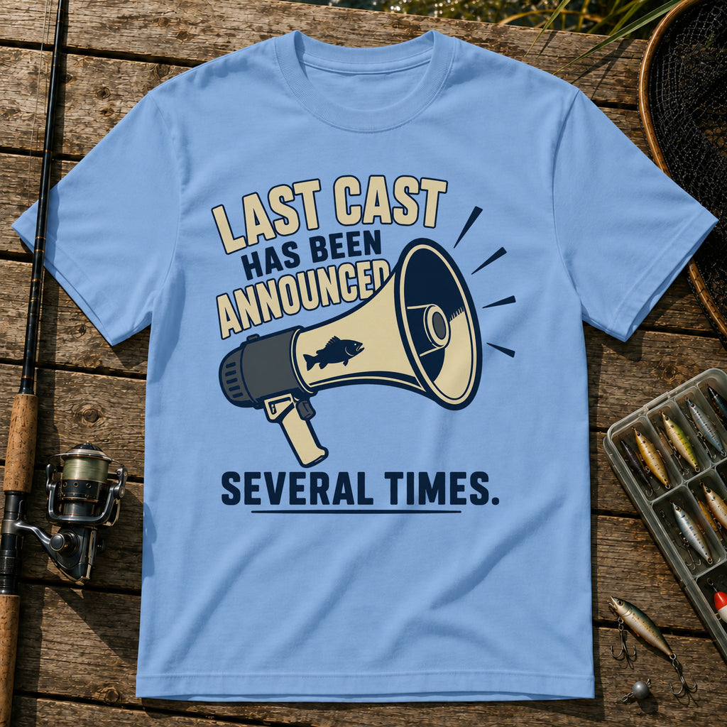 Last Cast Announce T-Shirt in Blue