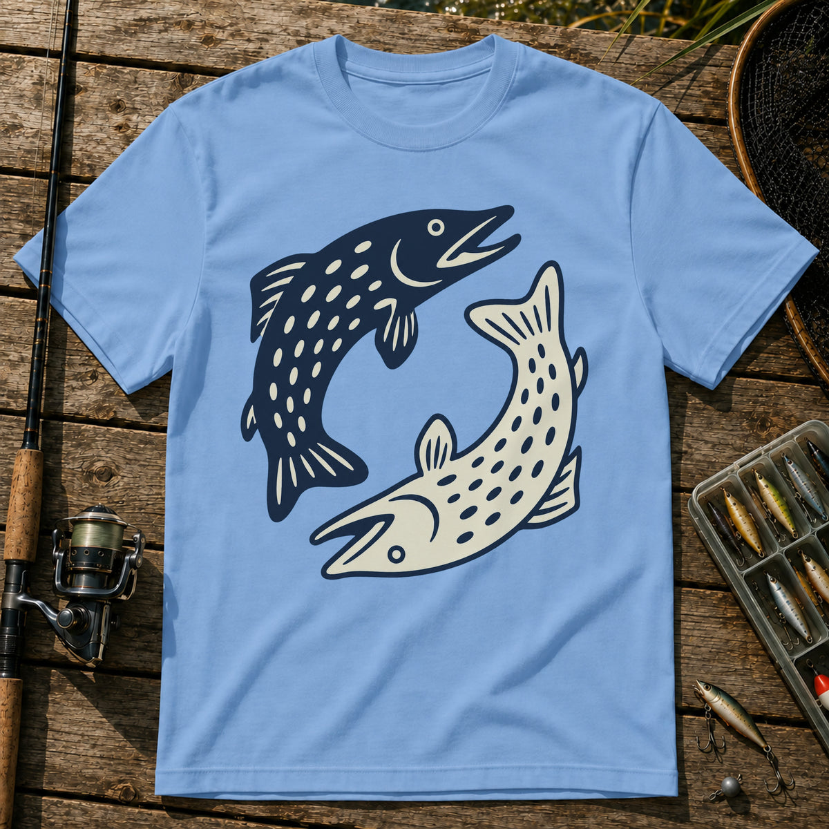 Yin And Yang T-Shirt in Blue