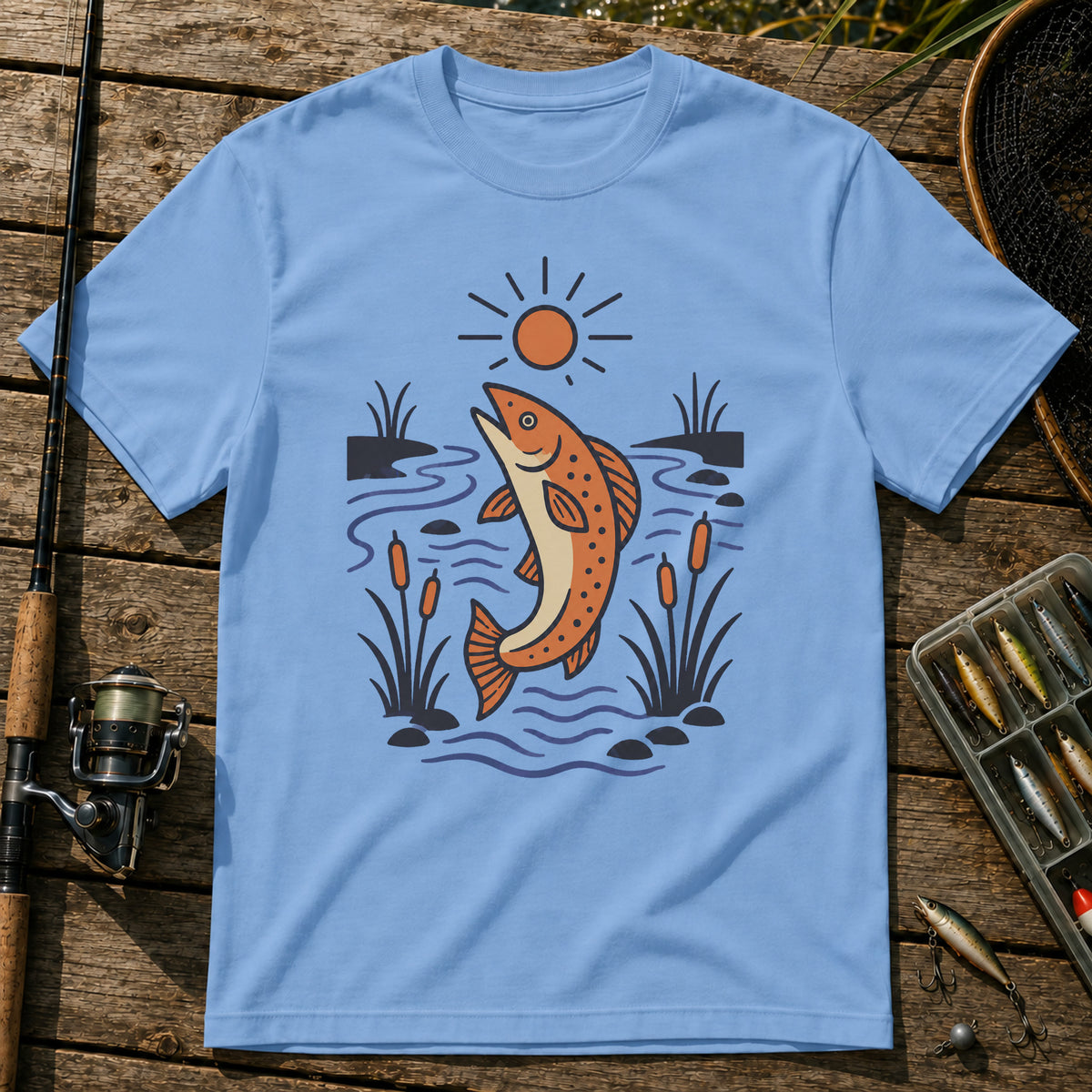Fish Jump T-Shirt in Blue