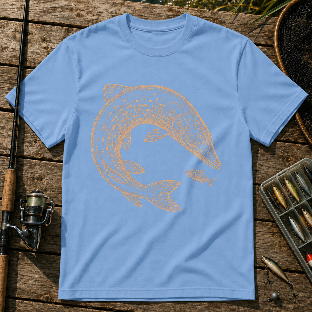 Fish Sizes T-Shirt in Blue