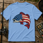 US Flag Fish T-Shirt in Blue