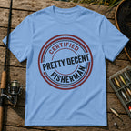 CERTIFIED PRETTY DECENT FISHERMAN T-Shirt in Blue