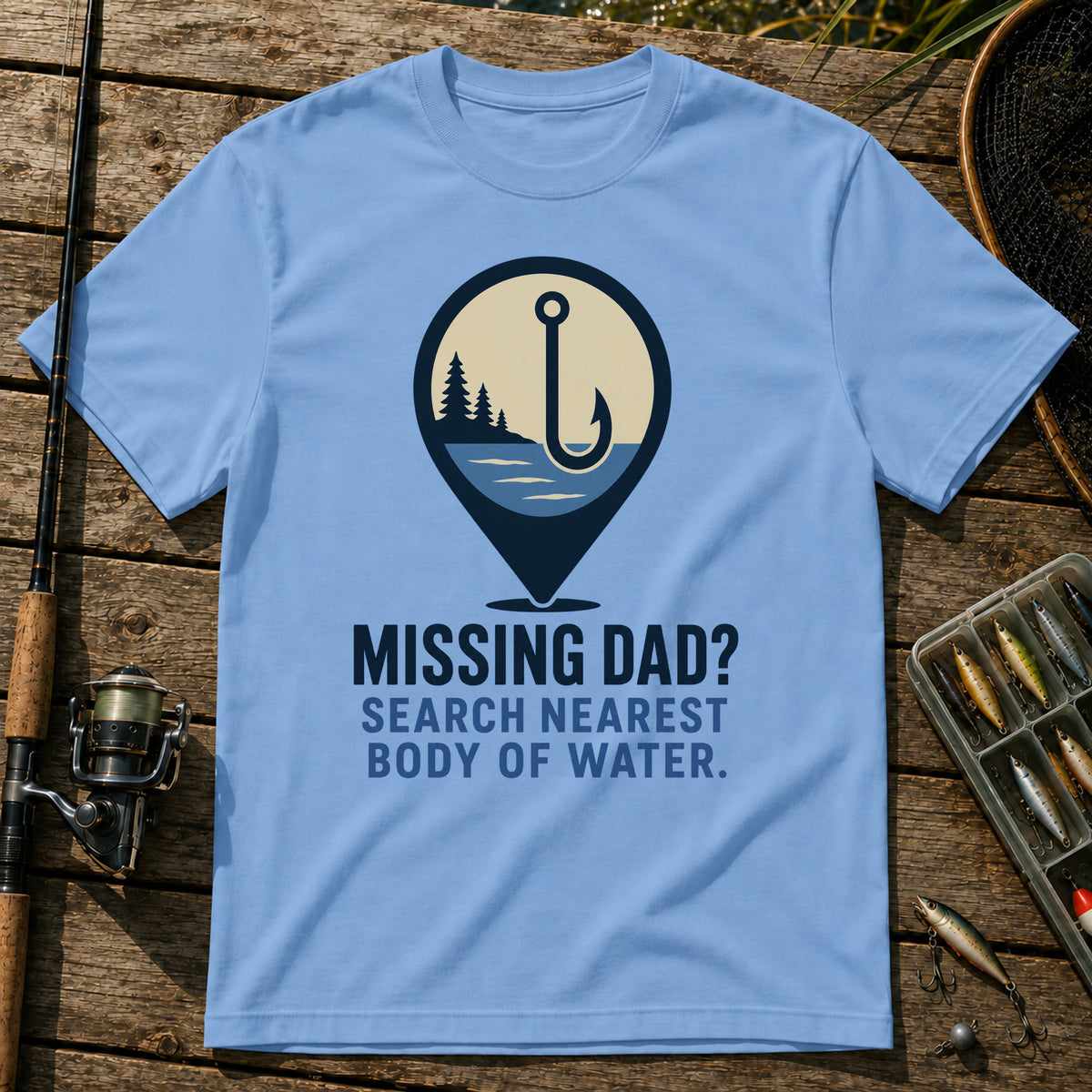 Missing Dad T-Shirt in Blue