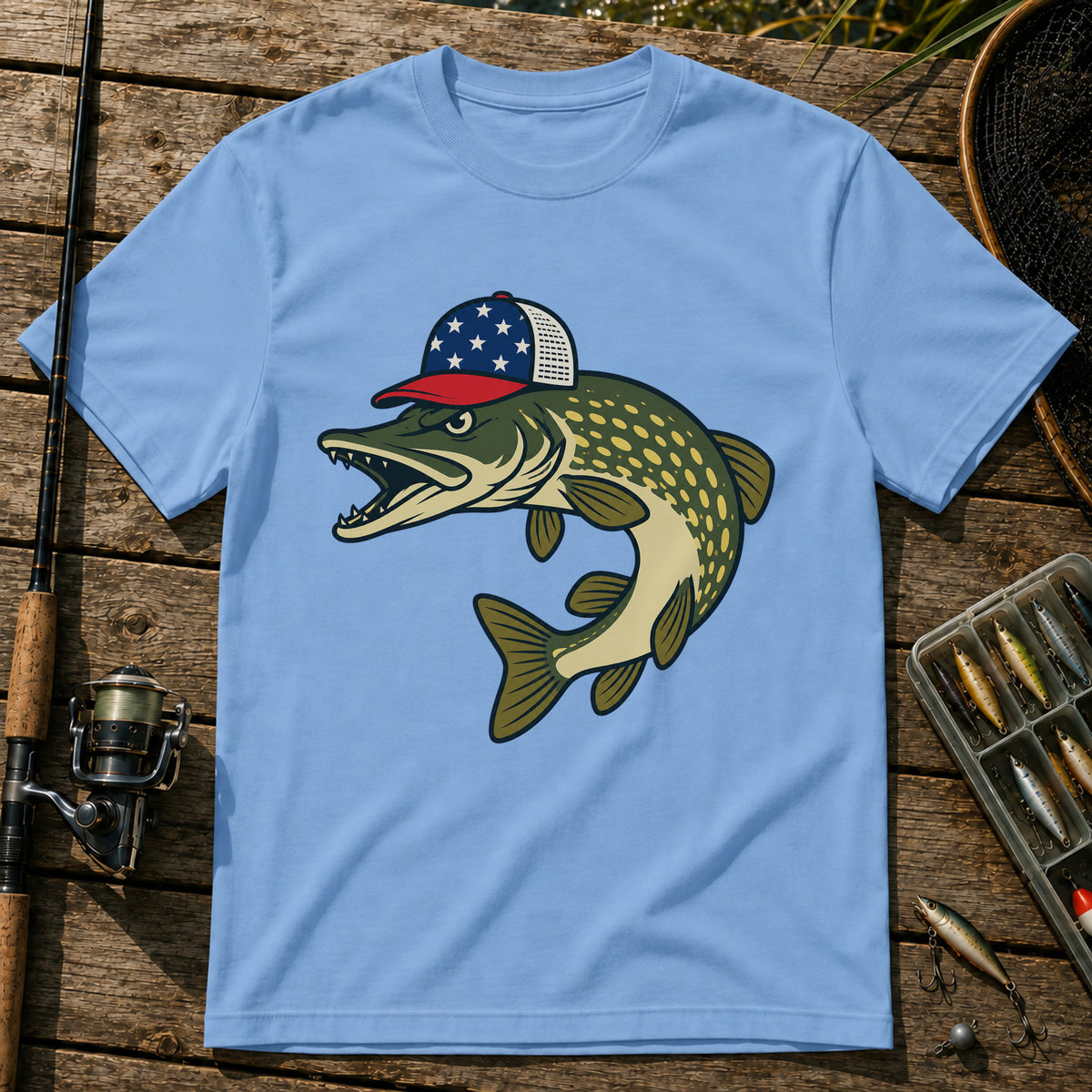 Pike US Hat T-Shirt in Blue
